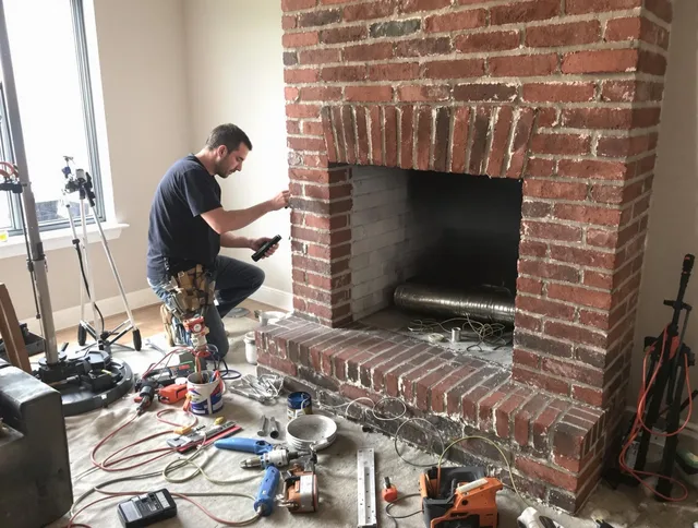 Tamiami Chimney Sweep specialist finalizing chimney liner service in Tamiami, FL