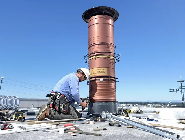 Installed chimney liner by Tamiami Chimney Sweep in Tamiami, FL