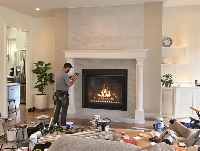 Newly installed fireplace by Tamiami Chimney Sweep in Tamiami, FL